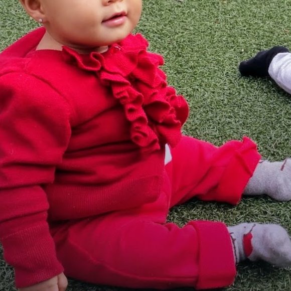 Cherokee Other - Cherokee | Solid Red | Ruffle Front | Cardigan Sweater | Size: 2T